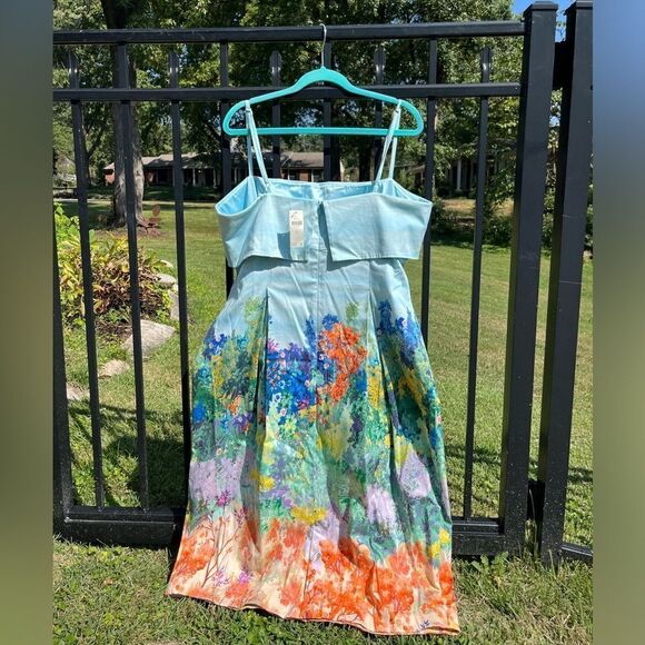 Anthropologie Floral Sleeveless Foldover Knee Length Dress NWT - Picture 7 of 8